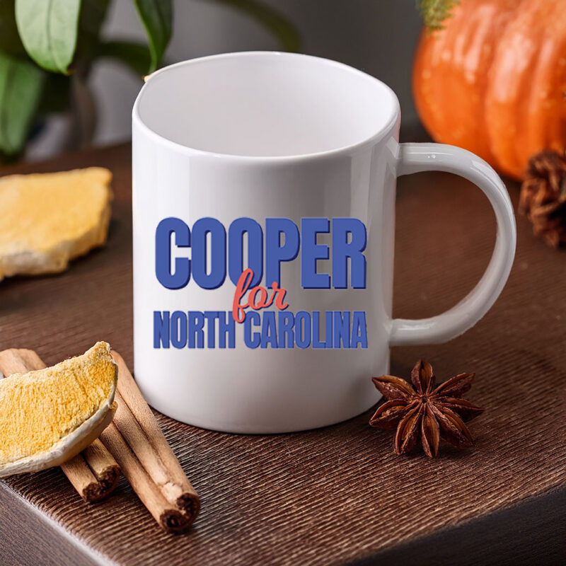 Cooper For NC Vintage Blue Red Retro Political Coffee Mug