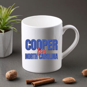 Cooper For NC Vintage Blue Red Retro Political Coffee Mug