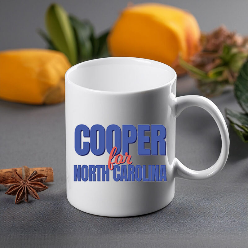 Cooper For NC Vintage Blue Red Retro Political Coffee Mug