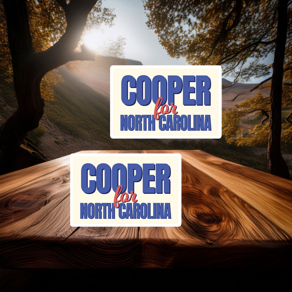 Cooper for NC Vintage Blue & Red Laptop & Car Sticker
