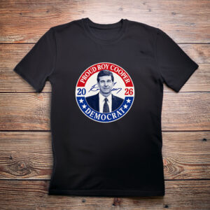 Roy Cooper 2026 Proud Democrat Retro Graphic T-Shirt