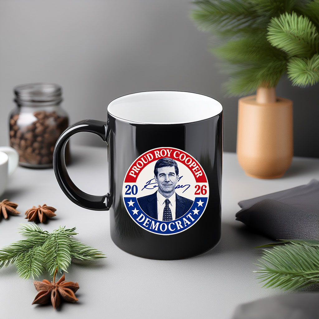 Roy Cooper 2026 Proud Democrat Retro Political Coffee Mug