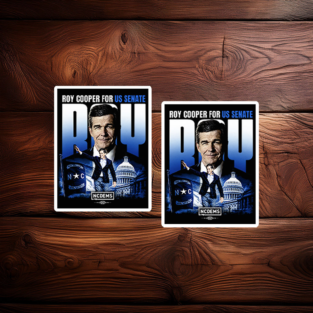 Roy Cooper 2026 Senate Campaign Portrait Vinyl Sticker