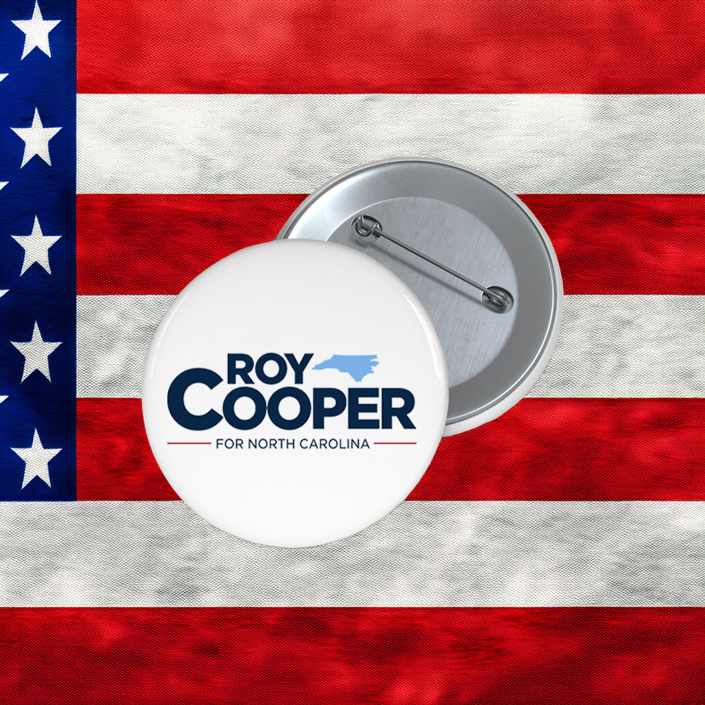 Roy Cooper NC Election Campaign Supporter Pin Button