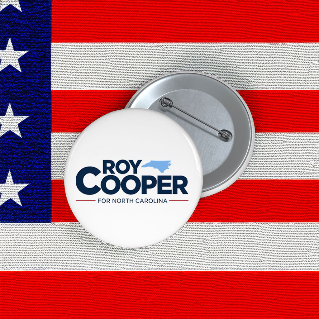 Roy Cooper NC Election Campaign Supporter Pin Button