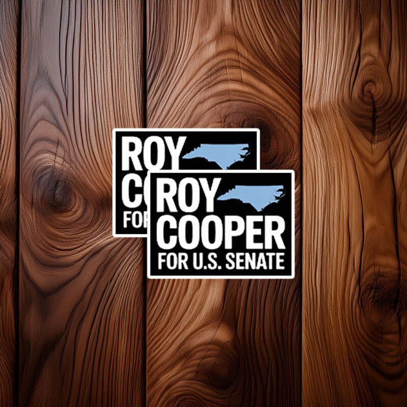 Roy Cooper U.S. Senate North Carolina Vinyl Campaign Sticker